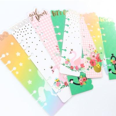 China Creative School Cartoon 6 Holes PVC Index Ruler Divider Planner Accessories A6 for sale