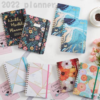 China Amazon A5 Calendar Coil Book 2022 Daily Plan Book English Schedule Book Planner Gift Daily Plan Book for sale