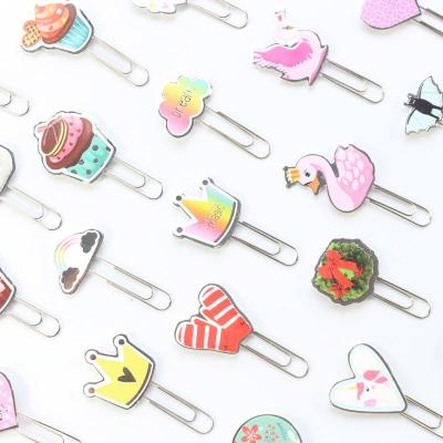 China Original Creative Cute School Unicorn Flamingo School Student Metal Paper Clips Set Stationery, 9pcs/set, 9 design for sale