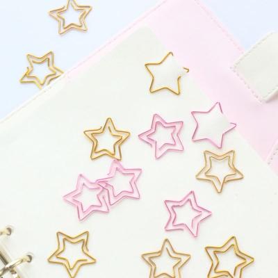 China 2021 new school star design metal office school paper clips/landmark stationery, 12pcs/box for sale