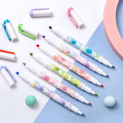 China office & Creative Cartoon Hard Soft Comic Cute Astronaut Cute Hard Soft Comic Astronaut Head School Markers School Markers Hand Count Marker Double Headed Set for sale