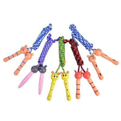 China Plastic Kids Jump Ropes Sport Bodybuilding Fitness Lovely Cartoon Jump Ropes With Wooden Handle for sale