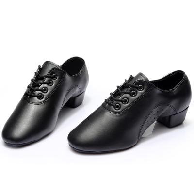 China Direct Sales Leather Chinese Black PU Manufacturer Latin Dance Shoes For Men for sale