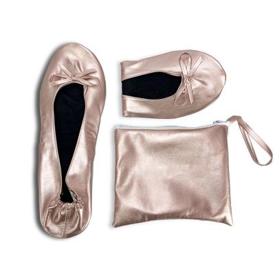 China Canvas Customize Foldable Girls Ballerina Shoes Party Fold Up Ballet Shoes For Dance Dance Shoes For Women Black Pink White for sale