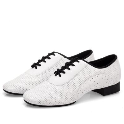 China GENUINE LEATHER Dance Shoes Mens Latin Tango Party Modern Dance Shoes Breathable Colon Dancing Shoes White Wholesale A185 for sale