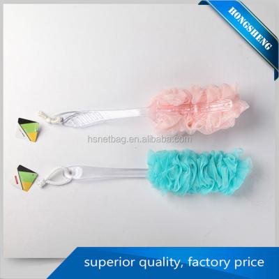 China soft & High Strength Plastic Health Bath HS003 Sponge Body Brush With Handle for sale