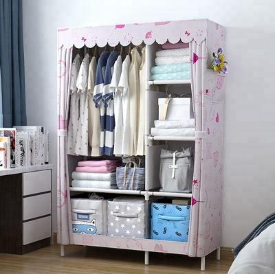 China Wardrobe Collated Non-Woven Fabric Closet Simple Modern Folding Clothing Furniture Detachable Detachable Wardrobe for sale