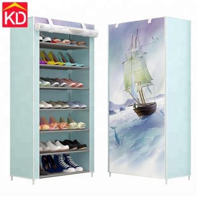 China 8 Tier Convertible Space Saving Storage Organizer Free Standing Shoe Cabinet for sale