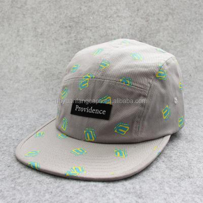 China JOINT Custom Design Your Own Logo Label Sewing 5 Panel Camper Hats With Full Colored Logo Print for sale