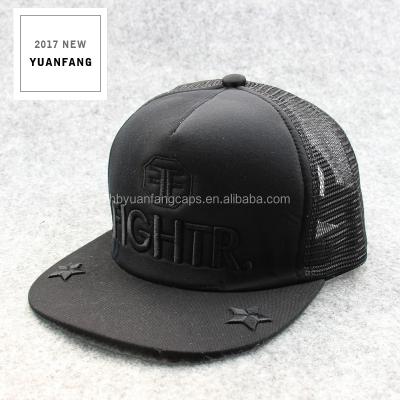 China JOINT Custom Color Men's Flat 5 Panel Foam Mesh Trucker Hat Snapback Foam Hats Hat for sale