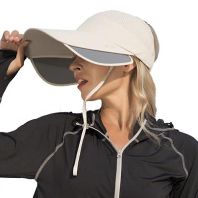 China Quick-drying Mesh Sun Visor Cap Sun hat brim protection JOINT women's summer promotion long UV hat sports hat for sale