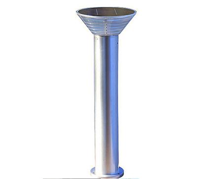 China High quality garden premium brushed aluminum finish 4000k lithium battery embedded solar bollard light for garden for sale