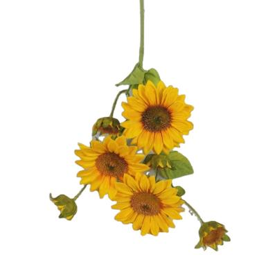 China Fashional Artificial Flowers Wholesale Artificial Sunflower Vines Fake Flower Plants For Home Wedding Decor for sale