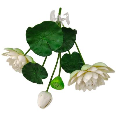 China Fashional Artificial Flowers 9 Heads Latex Long Stem 62cm Silk Lotus Flower Magnolia Artificial Flower High Simulation Land for sale