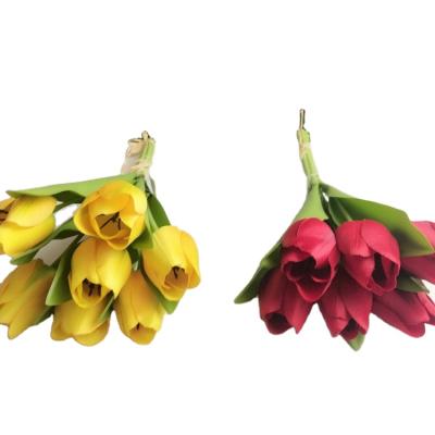 China Fashional Artificial Flowers Wedding Decoration Artificial Flower Single Stem Mini Tulip Decorative Flower for sale