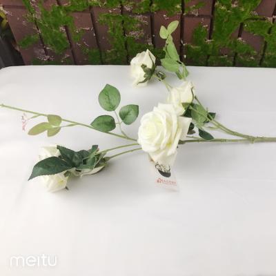 China 6pcs Flowers Wedding Wholesale Artificial Silk Home Decoration Simulation Flower Maker Flower Rose Fake Flower for sale