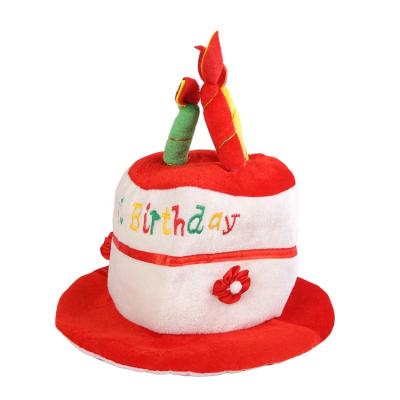 China Funny Chirstmas Decor Party Hats Kids Hats Party Place Plush Happy Birthday Cake Topper Hats For Women And Men Birthdays Decoration Use for sale