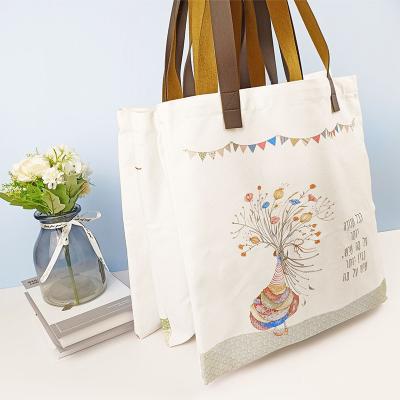 China Eco-Friendly Logo Custom Canvas Printing Cotton Reusable Shopping Bags Reusable Tote Gift Bags for sale