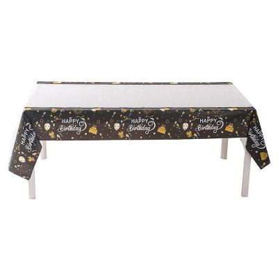 China Birthday Tablecloth PEVA Square Party Tablecloth Waterproof Printed Picnic Party Decorative Tablecloth for sale