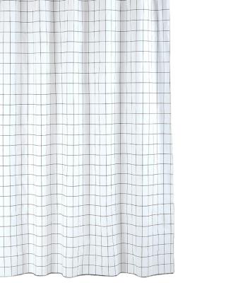 China Sustainable Small Square Pattern PEVA Shower Curtain Waterproof Hanging Shower for sale