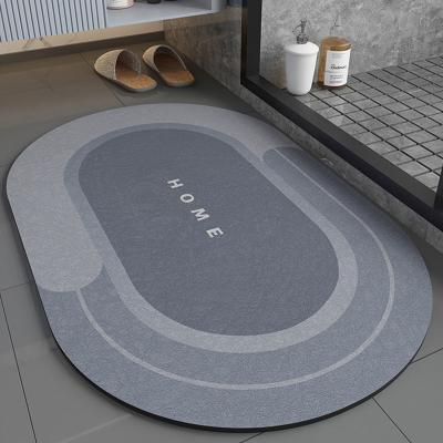 China Wholesale Bath Mat High Water Absorption Diatomite Bathroom Mat Diatomite Bath Mat Viable Clean Easy Mud Anti Slip for sale