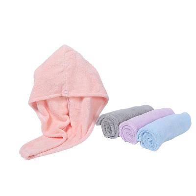 China Customized Logo Women Microfiber Dry Hair Turban Super Absorbent Super Absorbent Dry Hair Wrap Head Towel for sale