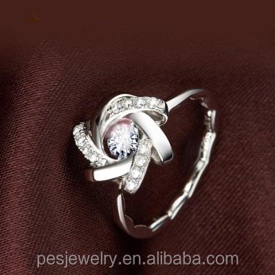 China CLASSIC EXPLOSION SIEGE fashion jewelry! Diamond Motional Cubic Zircon Twist Dance Rings (PES6-1869) for sale