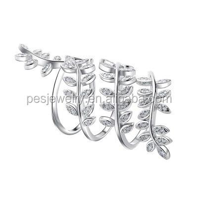 China FASHIONABLE creative special design flower vine grow leaves large fancy elegant ring for sale