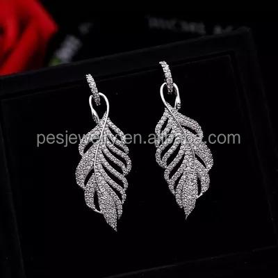 China POTENTIAL TRENDY fashion jewelry! Cavity Brand New Long Leaf Feather Earrings for sale