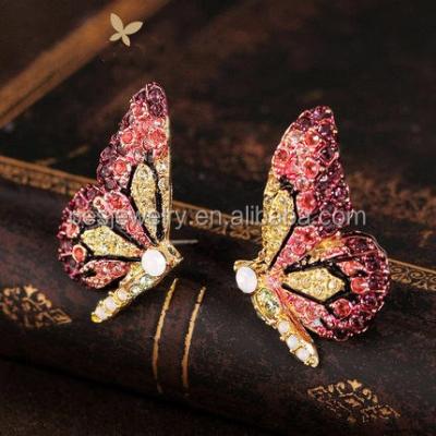 China POTENTIAL TRENDY fashion jewelry! European Fresh Colorful Butterfly Earrings (PES9-1519) for sale