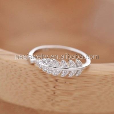 China CLASSIC EXPLOSION SIEGE fashion jewelry! Single Leaf CZ Shinning Adjustable Rings for sale