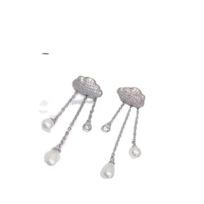 China POTENTIAL TRENDY fashion jewelry! Rain Cloud Hanging Imitation Pearl Long Earrings (PES9-1534) for sale