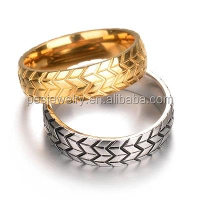 China CLASSIC PED fine jewelry! Funny Tire Etched Cool Men Ring (PES6-2071) for sale