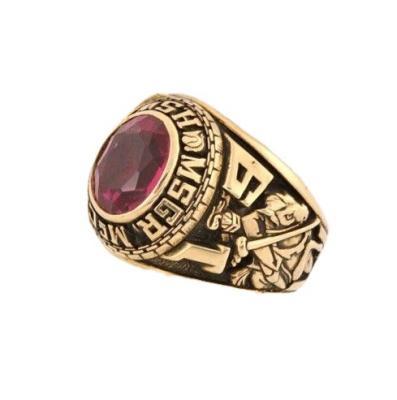 China Wholesale 2019 MOQ Vintage Popular China Gold Plated 50 Piece Gift High School Class Rings for sale