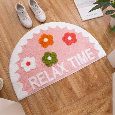 China Shaggy Non Slip Washable Semi Viable Soft Circle Cartoon Letter Cute Bathroom Bath Mat zu verkaufen