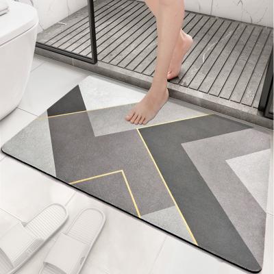 China Washable Modern Soft Quick Dry Super Absorbent Non Slip Bathroom Floor Mat for sale