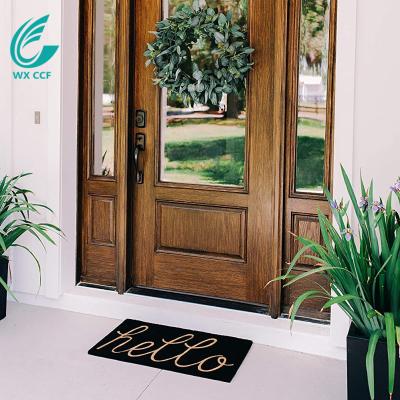 China Washable Nature Black Custom Printed Pure Coconut Coir Front Door Mat For Home for sale