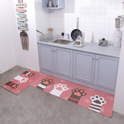 China Kitchen Skid Washable L Shape Chenille Non Runner Digital Printed Soft Washable Blanket for sale