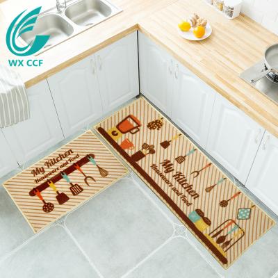 China Long Washable Soft Washable Anti-Slip Floor Mat Digital Printed Kitchen Set for sale