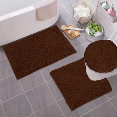 China Factory Wholesale RTS Viable Washable Quick Dry Absorbent Chenille Shaggy Non Slip Bath Mat zu verkaufen