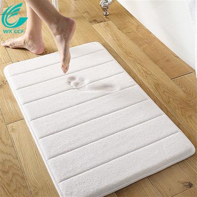 China Hot Sale Washable Bathroom Polyester Non Slip Memory Foam Washable Bath Mats for sale