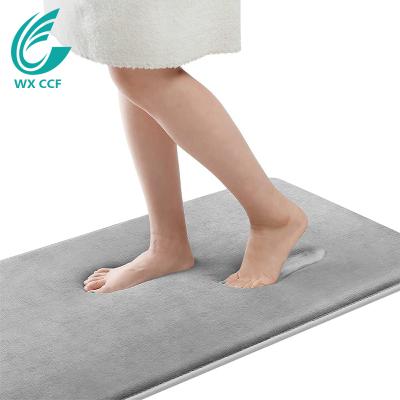 China Custom Made Comfortable Non Slip Water Absorbent Washable Non Slip Memory Foam Bath Mat Set for sale