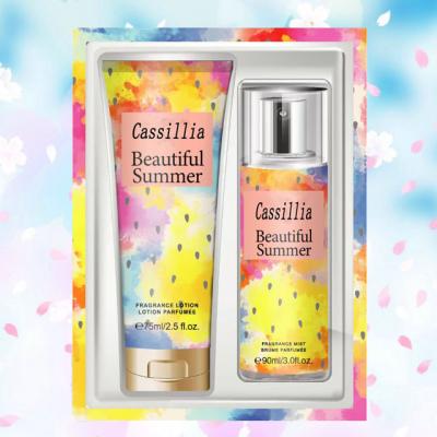 China Refreshing Beauty Brightening Beautiful Summer Fragrance Intense Whitening Lotion Perfume Body Lotion Silky Soft Fragrance Set for sale