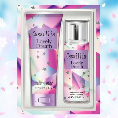 China Perfume Lotion Parfumee Replenishing Dreamy Body Mist Fascinating Skin Body Lotion Scent Silky Soft Deep Cleansing Set for sale