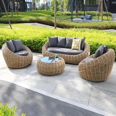 China MANDELALuxury Modern Strong Wicker Furniture Outdoor Garden Sofa Sets Wicker Sofa Beach Hotel Club Rattan Wicker Furniture for sale