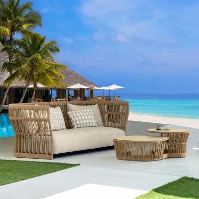 China Modern Hotel Patio Outdoor Garden Table And Outdoor Dining Chairs Rope Chairs for sale