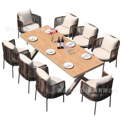 China Modern Outdoor Patio Furniture Rattan Combination Chair Patio MANDELA MANDELA Simple Dinner Table Set for sale