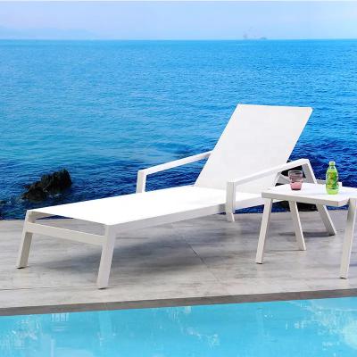 China MANDELA Beach Daybed All Weather Patio Sofa Bed Aluminum Furniture Luxury Modern Garden Outdoor Swimming Pool Chairs Sun Sofa for sale