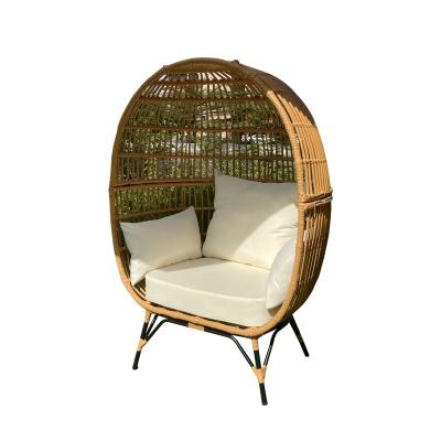 China Modern Modern Outdoor Furniture Rattan Egg Shape Chair Garden Egg Chair With 4 Legs Stand Indoor Egg Chairs For All People for sale