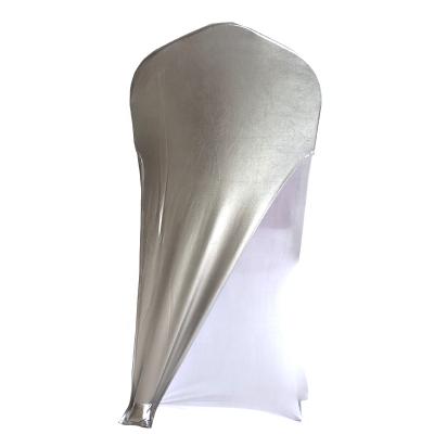 China Shiny Christmas Wedding Party Chairs Decoration Elastic Stretch Silver Covers For Chairs for sale